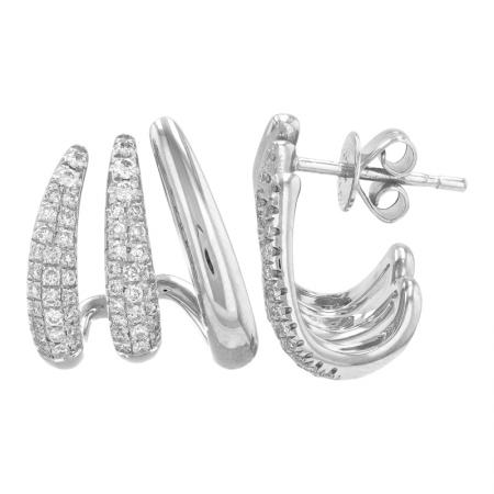 Diamond Cage Lobe Stud Earrings