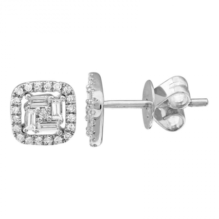 Square Diamond Illusion Studs