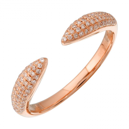 Triple Row Diamond Claw Ring