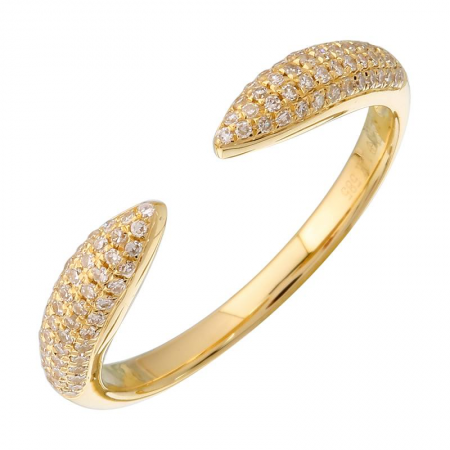 Triple Row Diamond Claw Ring