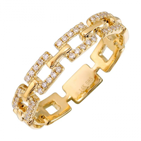 18kt yellow gold 3 link diamond ring