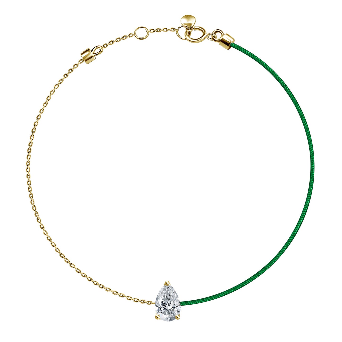 Nogama Fancy Diamond Chain/Silk Cord Bracelet