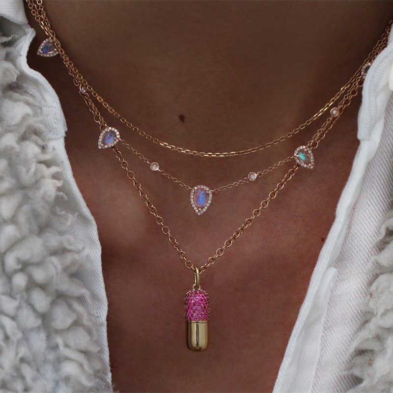 Nogama Luna Skye Happy Pill Ruby Necklace
