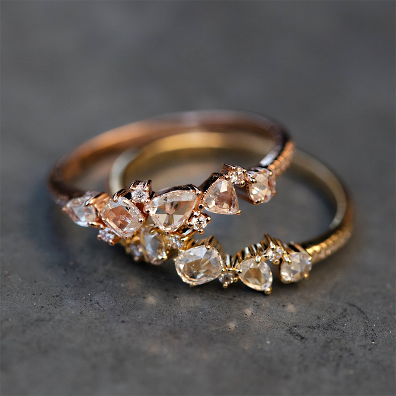 Luna Skye Rose Cut Diamond Cluster Ring