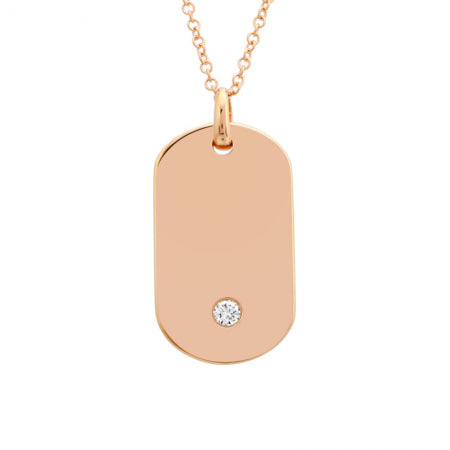 Nogama Single Diamond Dog Tag Pendant