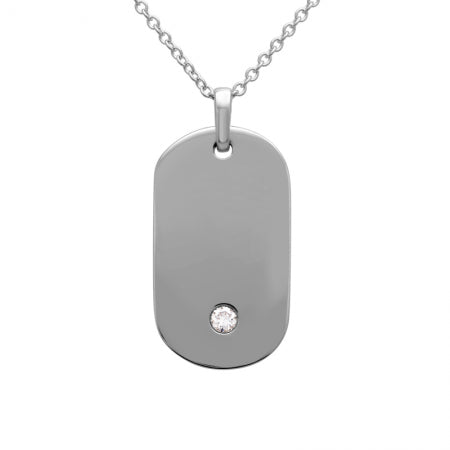 Nogama Single Diamond Dog Tag Pendant