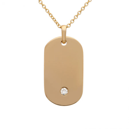 Nogama Single Diamond Dog Tag Pendant