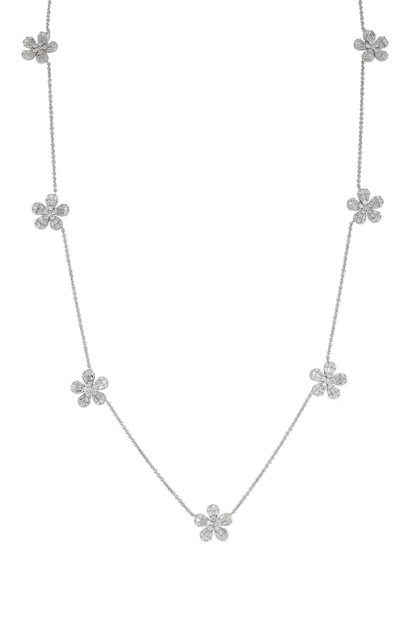 Seven Diamond Fleurette Necklace
