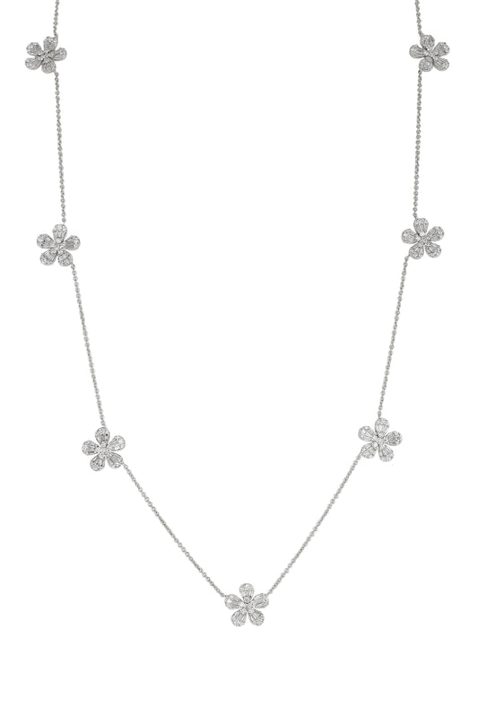 Seven Diamond Fleurette Necklace