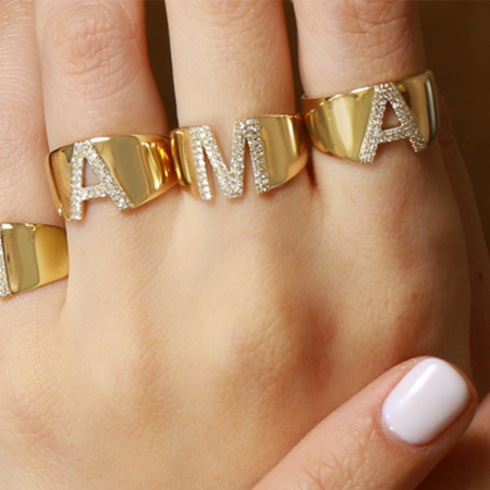 Nogama Initial Diamond Ring