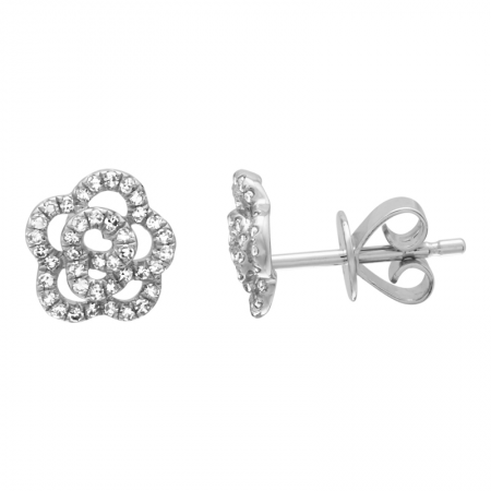 Diamond Flower Earrings
