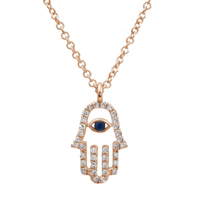 Nogama Diamond Hamsa Pendant Necklace