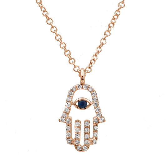 Nogama Diamond Hamsa Pendant Necklace