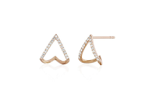 EF Collection Diamond Chevron Huggie Earring