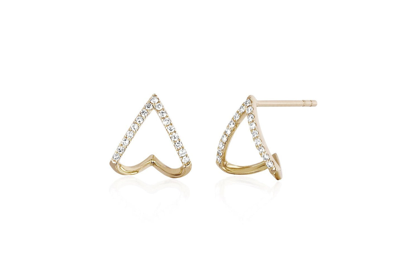 EF Collection Diamond Chevron Huggie Earring