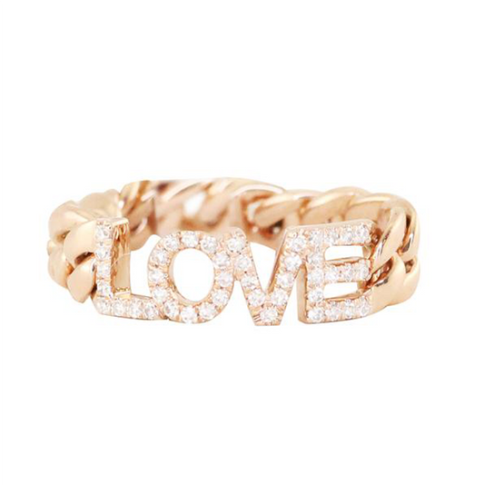 Luna Skye Diamond LOVE Chain Ring