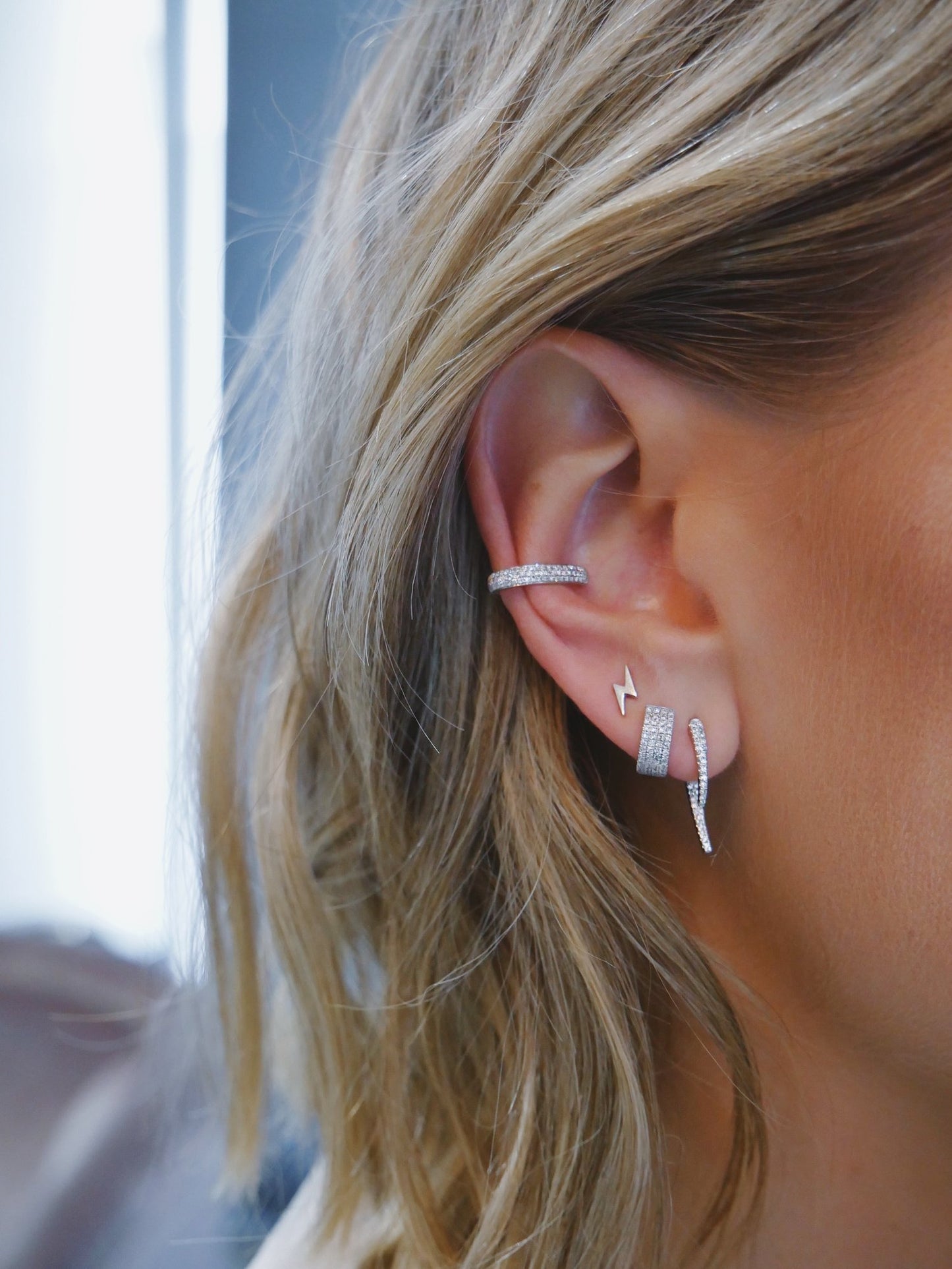 EF Collection Triple Diamond Large Ear Cuff