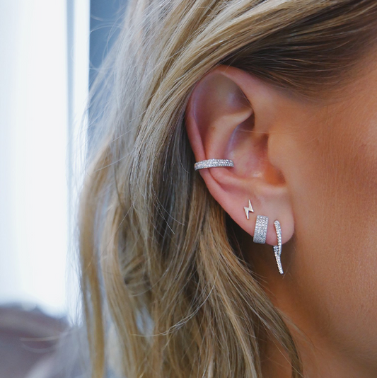 EF Collection Diamond Hook Earrings