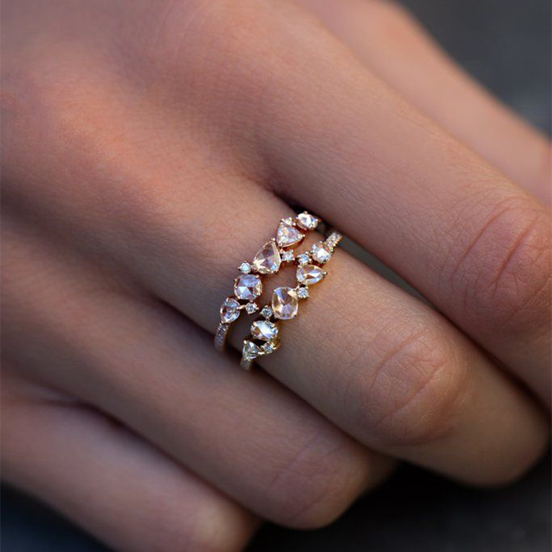 Nogama Luna Skye Rose Cut Diamond Cluster Ring