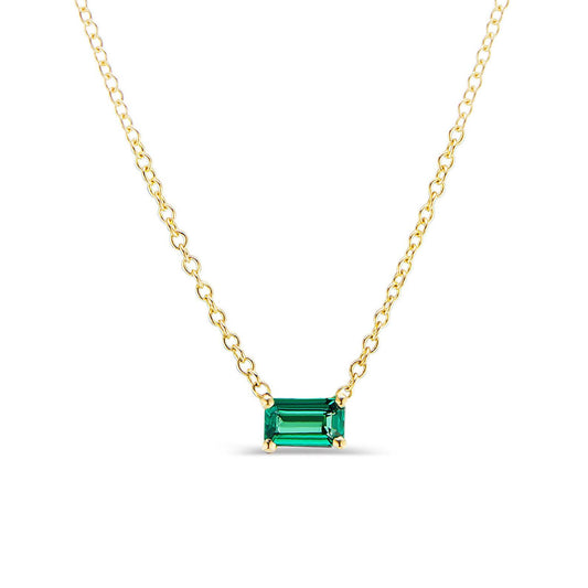 Green Tourmaline Solitaire Necklace