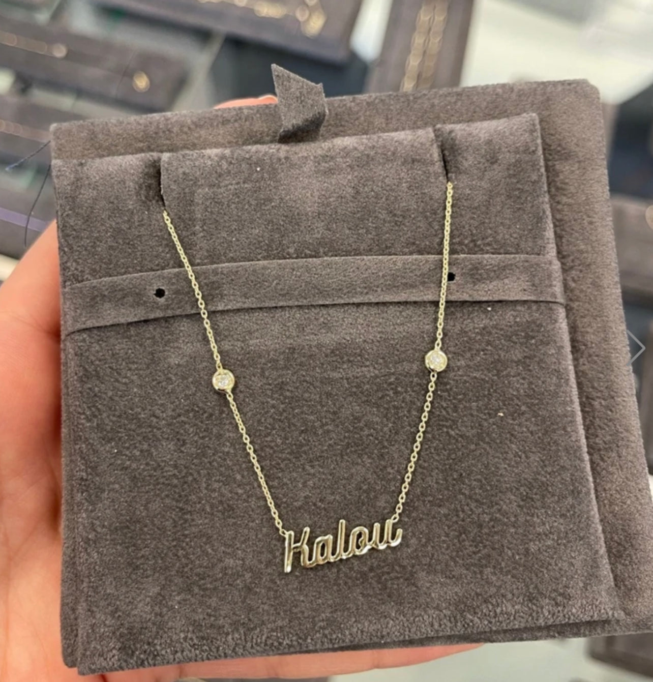 Two Bezels Name Necklace