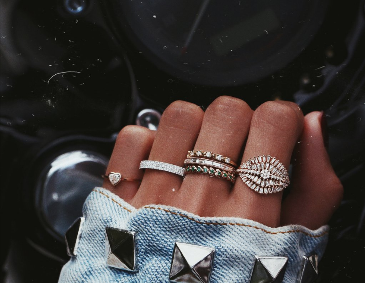 Nogama - Luna Skye Feathered Baguette Diamond Ring