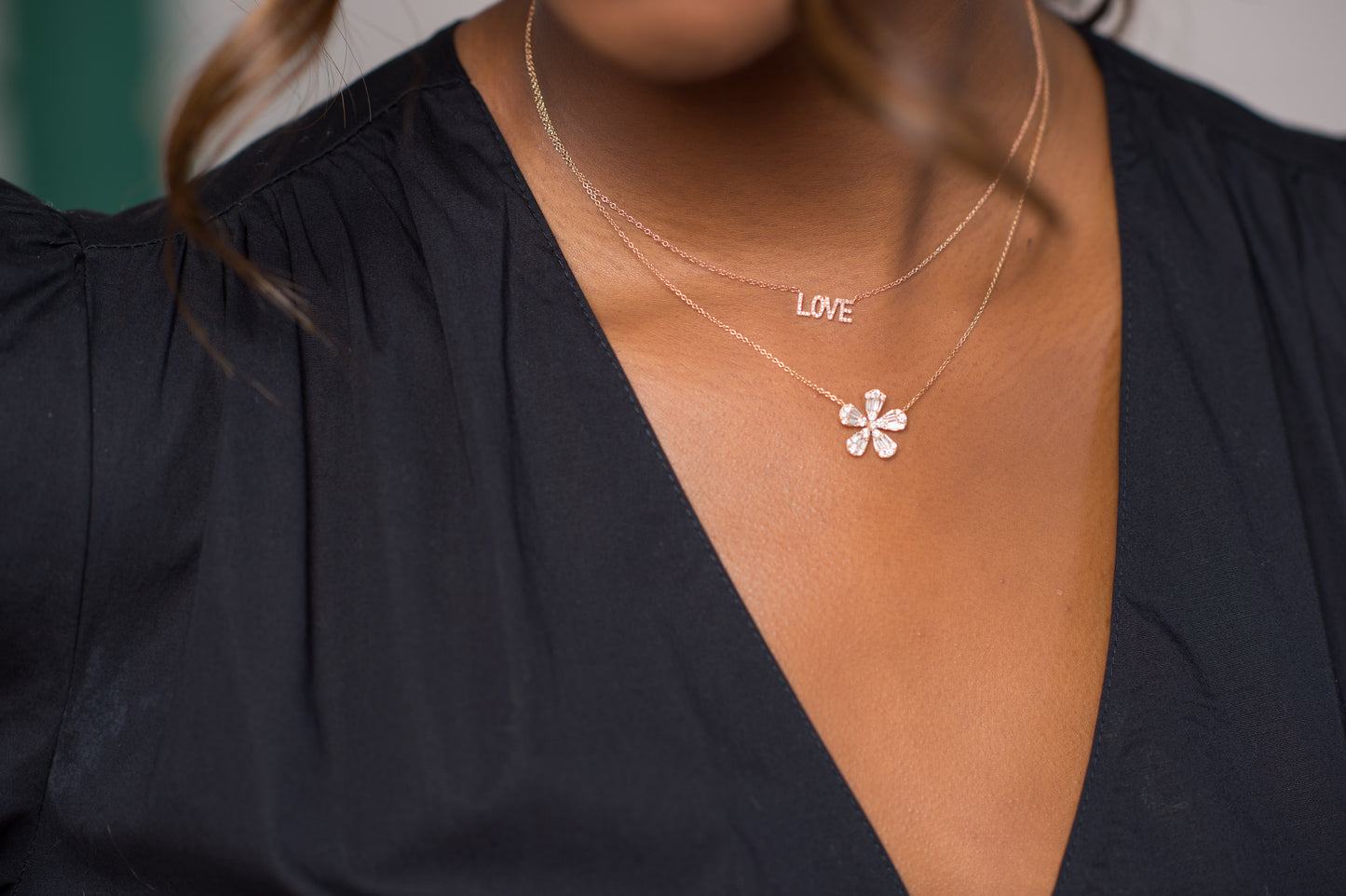 Diamond Flower Necklace