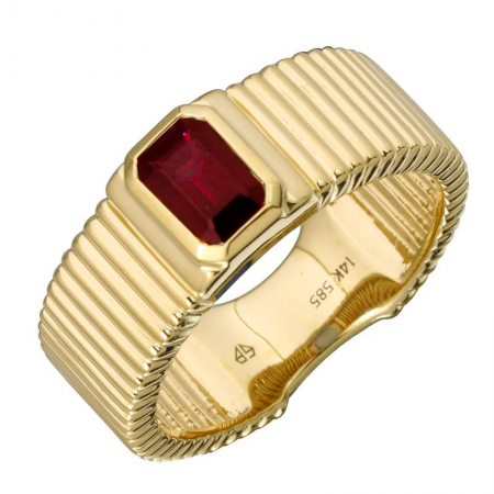 Fluted Ruby Ring