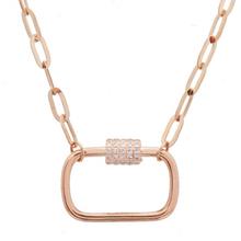 Diamond Carabiner Link Chain Necklace