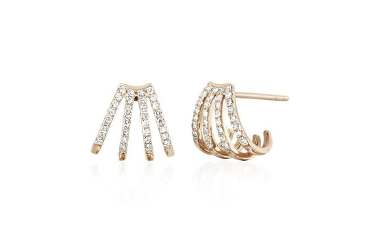 EF Collection Diamond Multi Huggie Earrings