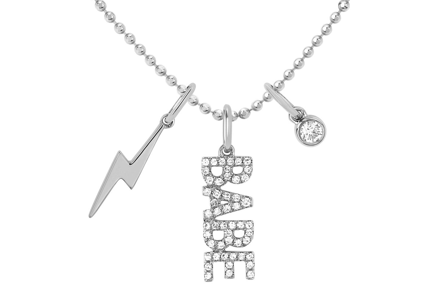 EF Collection Diamond BABE Charm Necklace