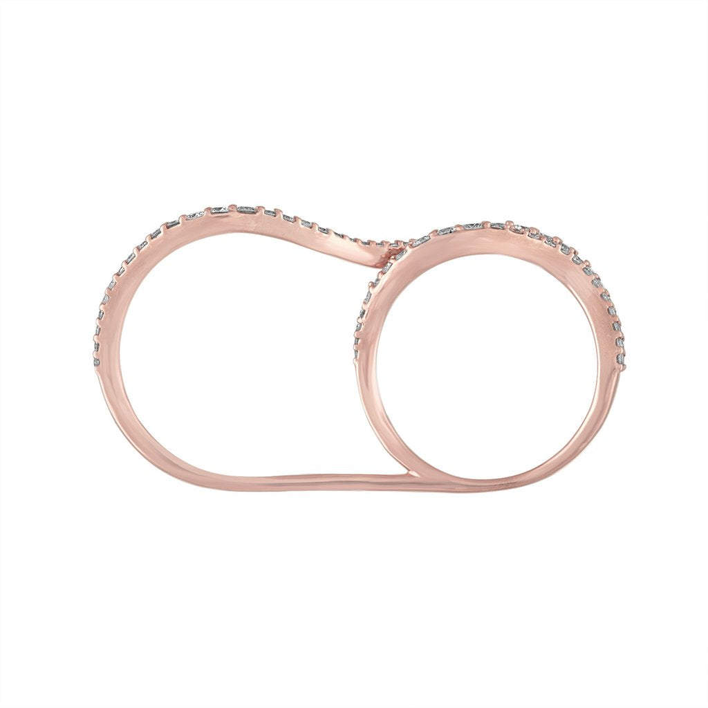 Nogama Collection Wavy Two Finger Ring