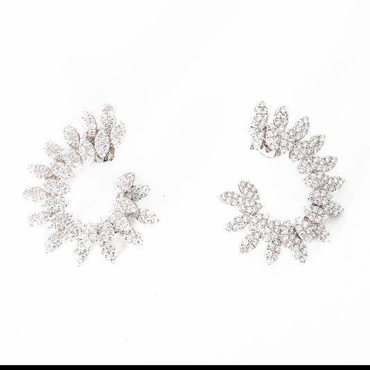 Nogama Pear Shape and Marquise Diamond Circle Earrings